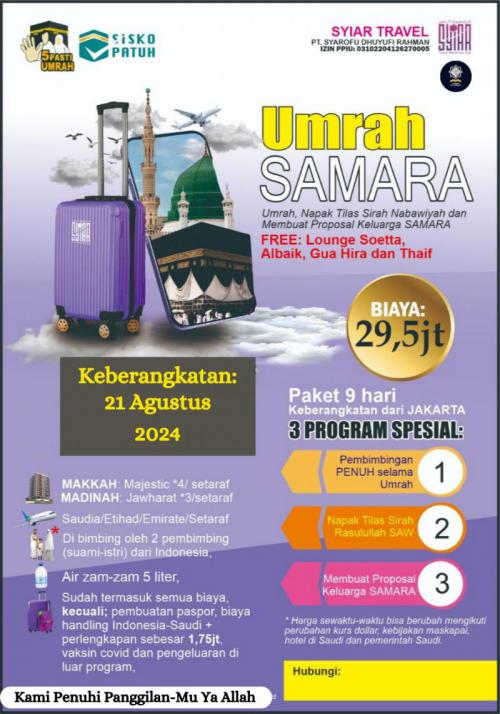 Umroh Samara 21 Agustus 09 Hari Start Jakarta